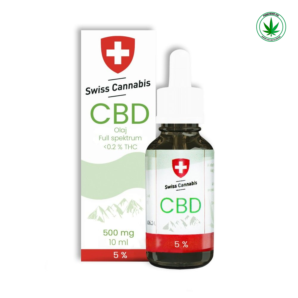 Swiss Cannabis Full Spektrum 5% CBD olaj 500mg+MCT olaj