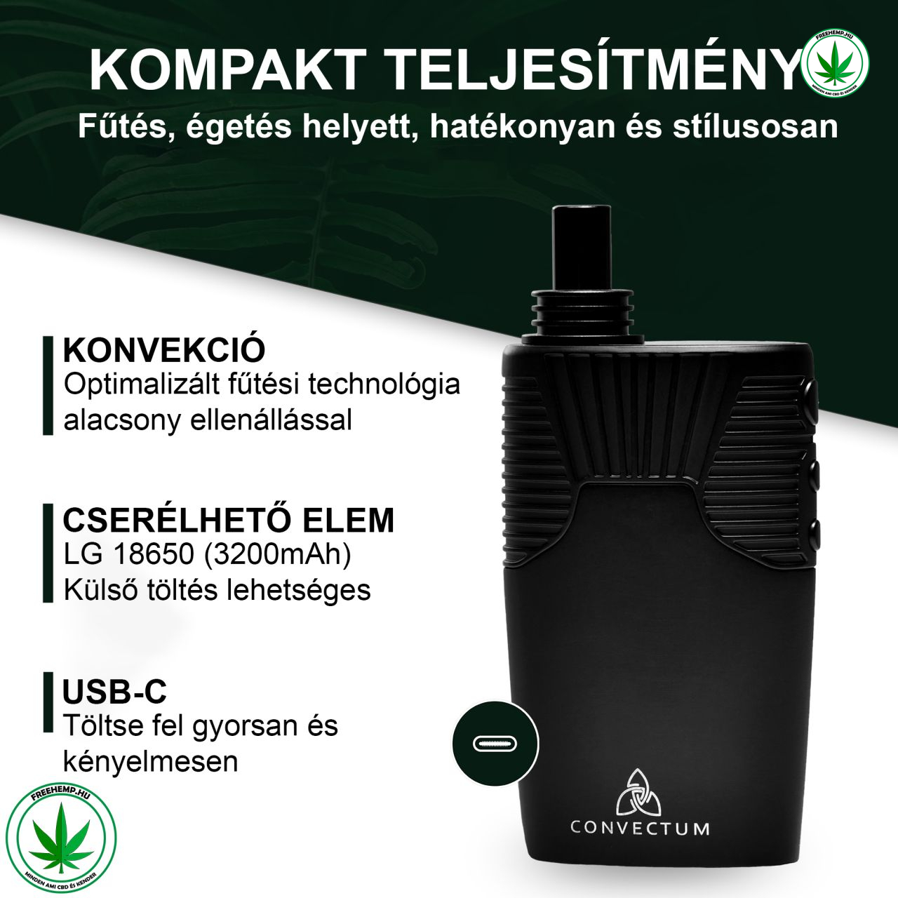 Hizen Convectum 2.0, konvekciós vaporizátor, LED kijelző