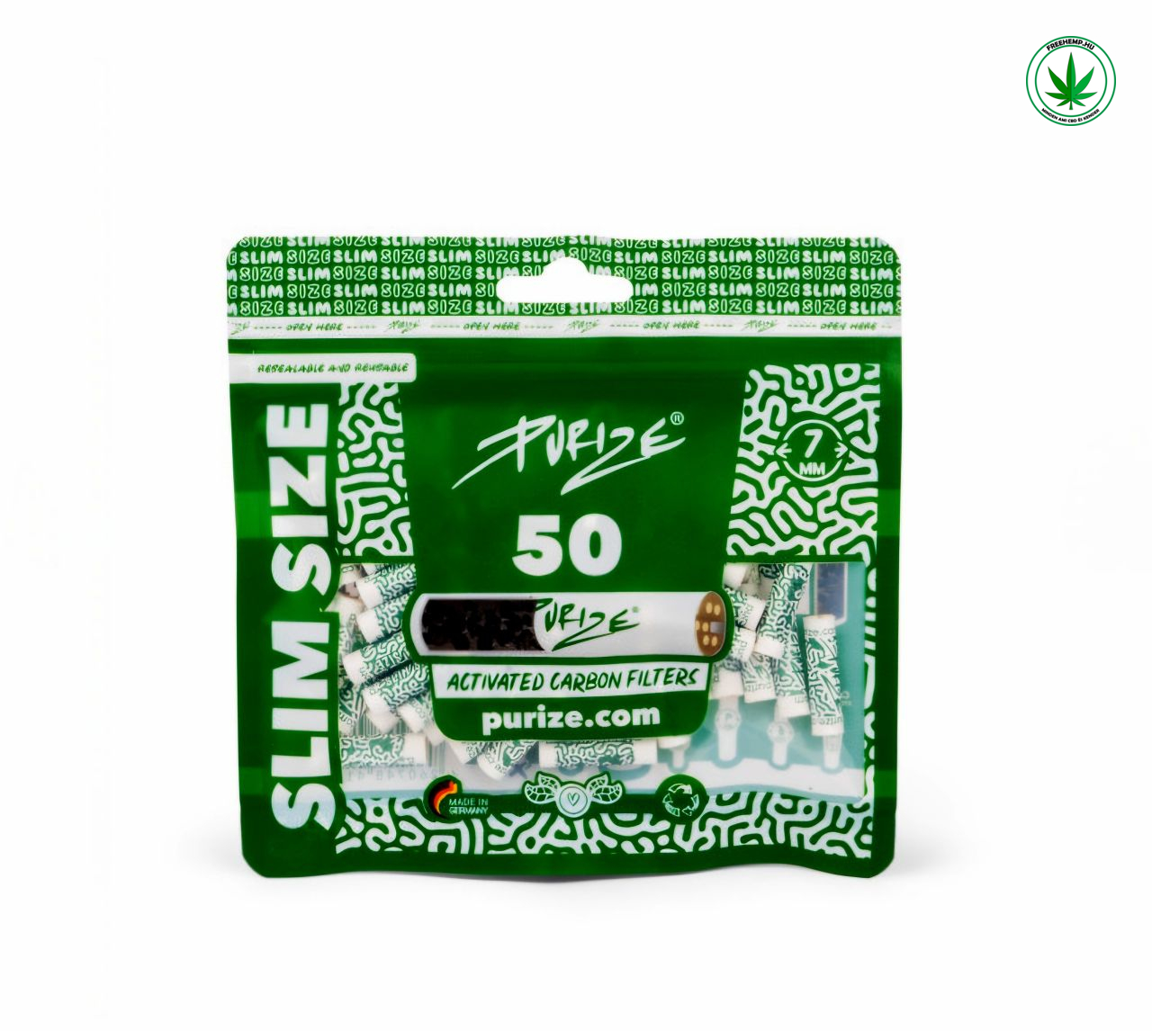 PURIZE® Slim Aktív Szenes Szűrő 7 mm – 50 db PURIZE® Slim Aktív Szenes Szűrő 7 mm – 50 db