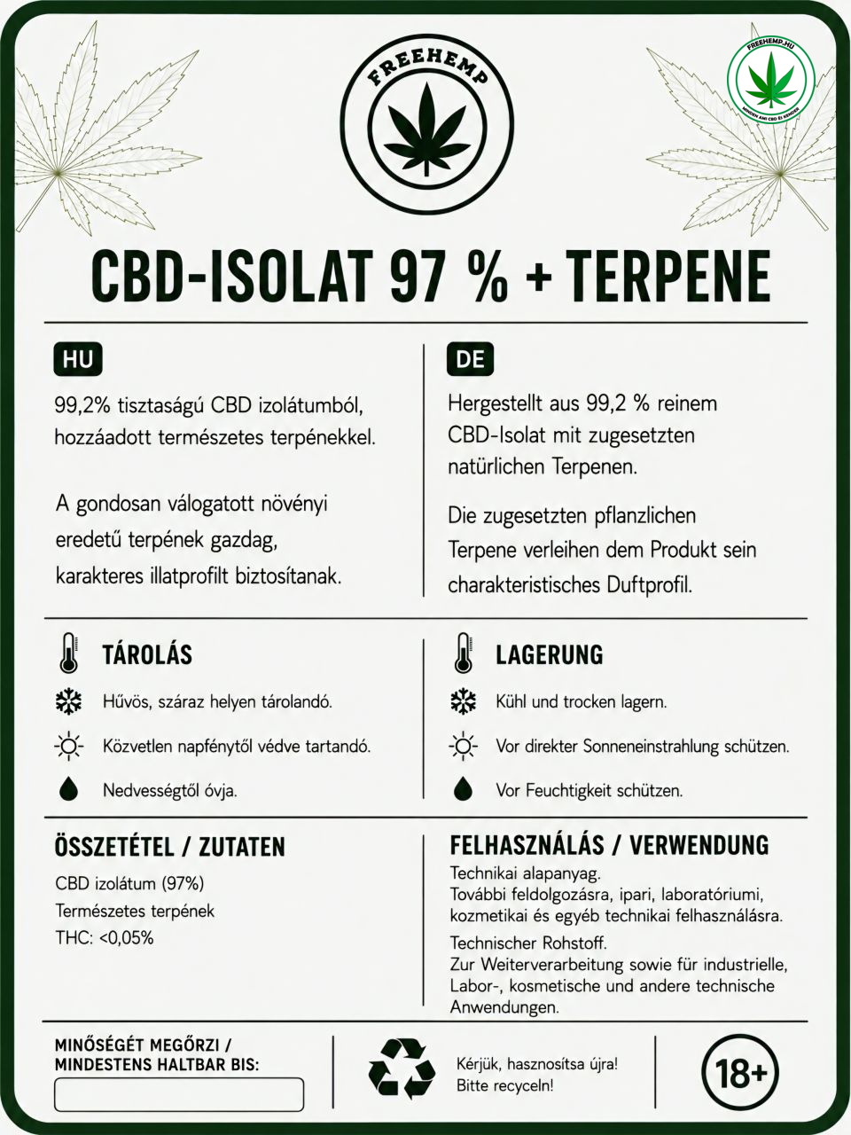 CBD Izolátum 97% + Terpének – Power