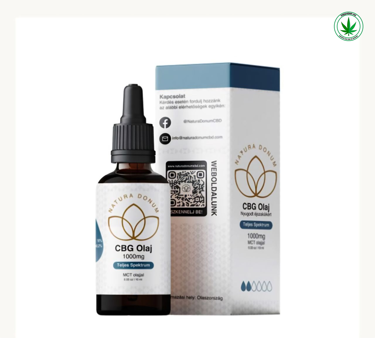 Natura Donum CBG Olaj 10% - 1000 mg – Teljes Spektrum Natura Donum CBG Olaj 10% - 1000 mg – Teljes Spektrum